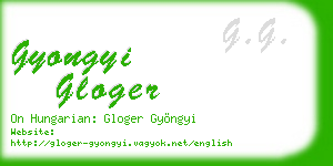 gyongyi gloger business card